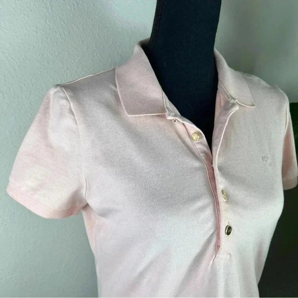 Ralph Lauren Women’s Pale Pink Polo with Gold Signature Buttons Size Medium - Picture 6 of 13
